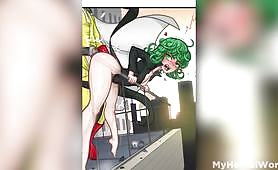 Super Hero le prend dans le cul, dominatrice lesbienne coupant sa servante, seins contre verre brune anale, salopes fantastiques prêtes à plaire sur la pensée