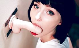 Bold White Girl Takes Blow job training
