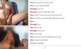 Lucky guy masturbates while on a video call with this blue hair whore he met on Omegle