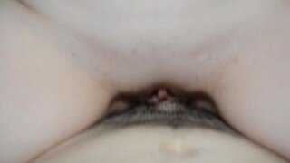 A horny and chubby blonde teen with big boobs and a cute big ass rubs herself while her brother fucks her hard at home in a POV fuck.
