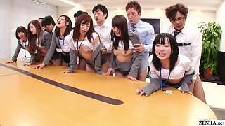 A Japanese office shows amazing group sex