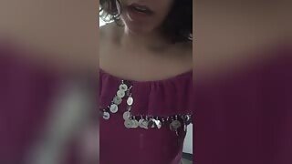 A sexy Arab wife made her husband film her dirty-talking